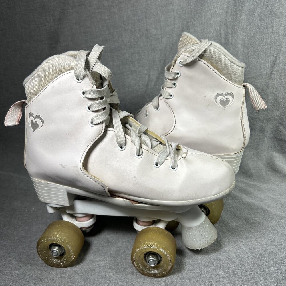 Circle Society Roller Skates Girls 3-7 Pink Vanilla White Wing 175lbs Speed